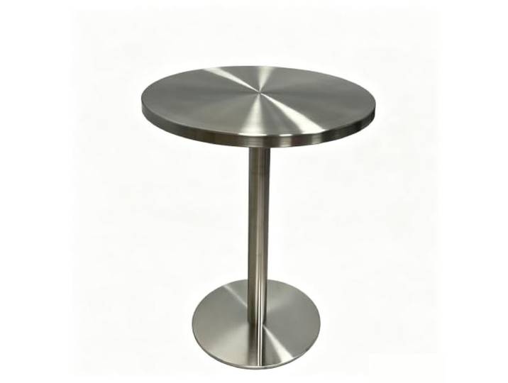 LIHDNGXM Bistrotisch aus Edelstahl mit Dicker Tischplatte, runder oder quadratischer Beistelltisch für das Wohnzimmer, 3,5 cm Starke Platte, für Wohnzimmer(Round Silver,60cm/23.6in)
