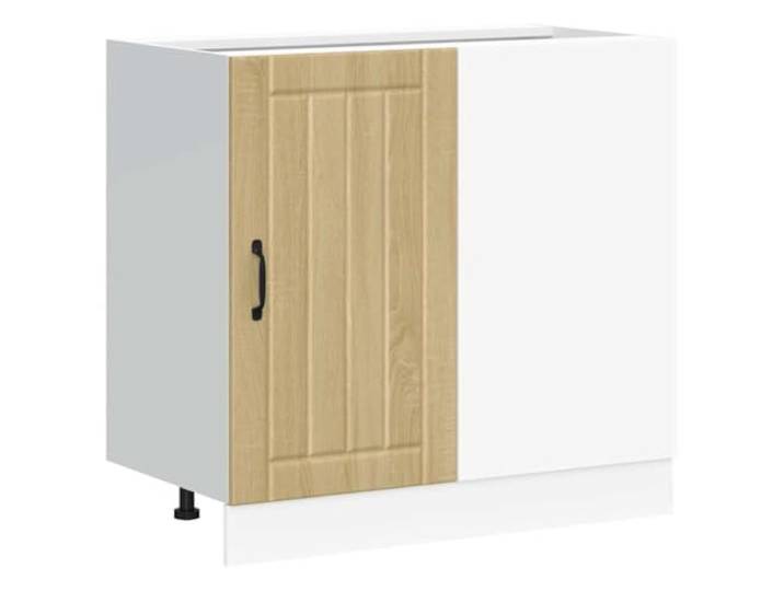 HKTMGDNG Küchenunterschrank Lucca 86x46x81,5 cm Sonoma-Eiche Spülenunterschrank ohne Arbeitsplatte für die Küche, mit verstellbaren Füßen und pflegeleichter Oberfläche.