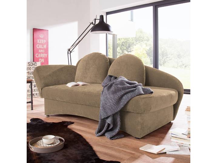 Recamiere Velours Braun/Braun Velours 182 x 85 x 86cm Armlehne davorstehend links Landhaus