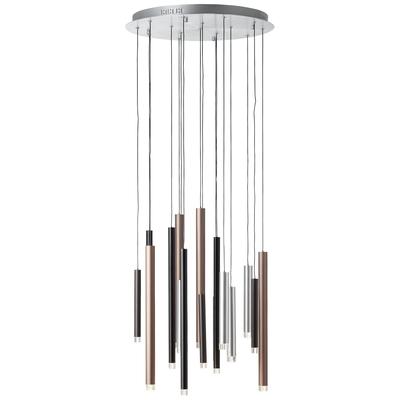 BRILLIANT Pendelleuchte "Cembalo", braun (braun, kaffee), 16, Ø 55,3cm H: 180cm, 1 Stk., Leuchten, LED Hängelampe 16flg braun/Kaffee, Pendelleuchte