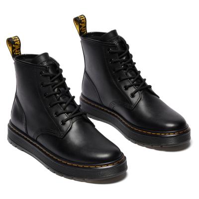 Schnürboots DR. MARTENS "Brookline Crazy Horse Leder Chukka", Herren, Gr. 48, Textil, schwarz, Leder, Schuhe Schnürboots, Schnürboots, Boots mit Anziehlasche