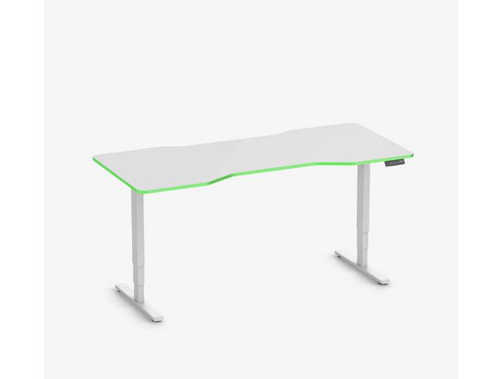 FOKUS Gamingschreibtisch Weiß 180x80 Cockpit Acid Green