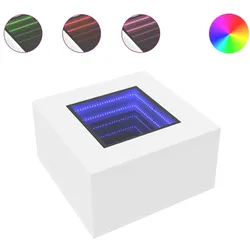 vidaXL LED-Couchtisch Weiß 60x60x40 cm Holzwerkstoff