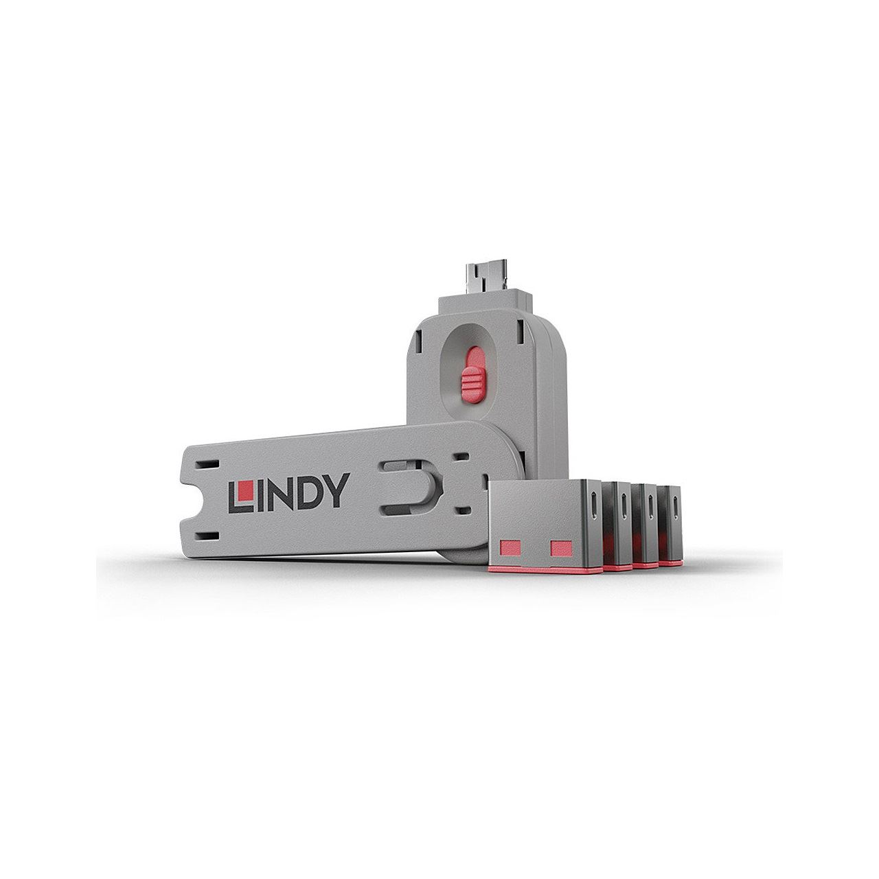 Lindy USB Port Schlösser 4xROT + key 4 Schlösser mit 1 Schlüssel