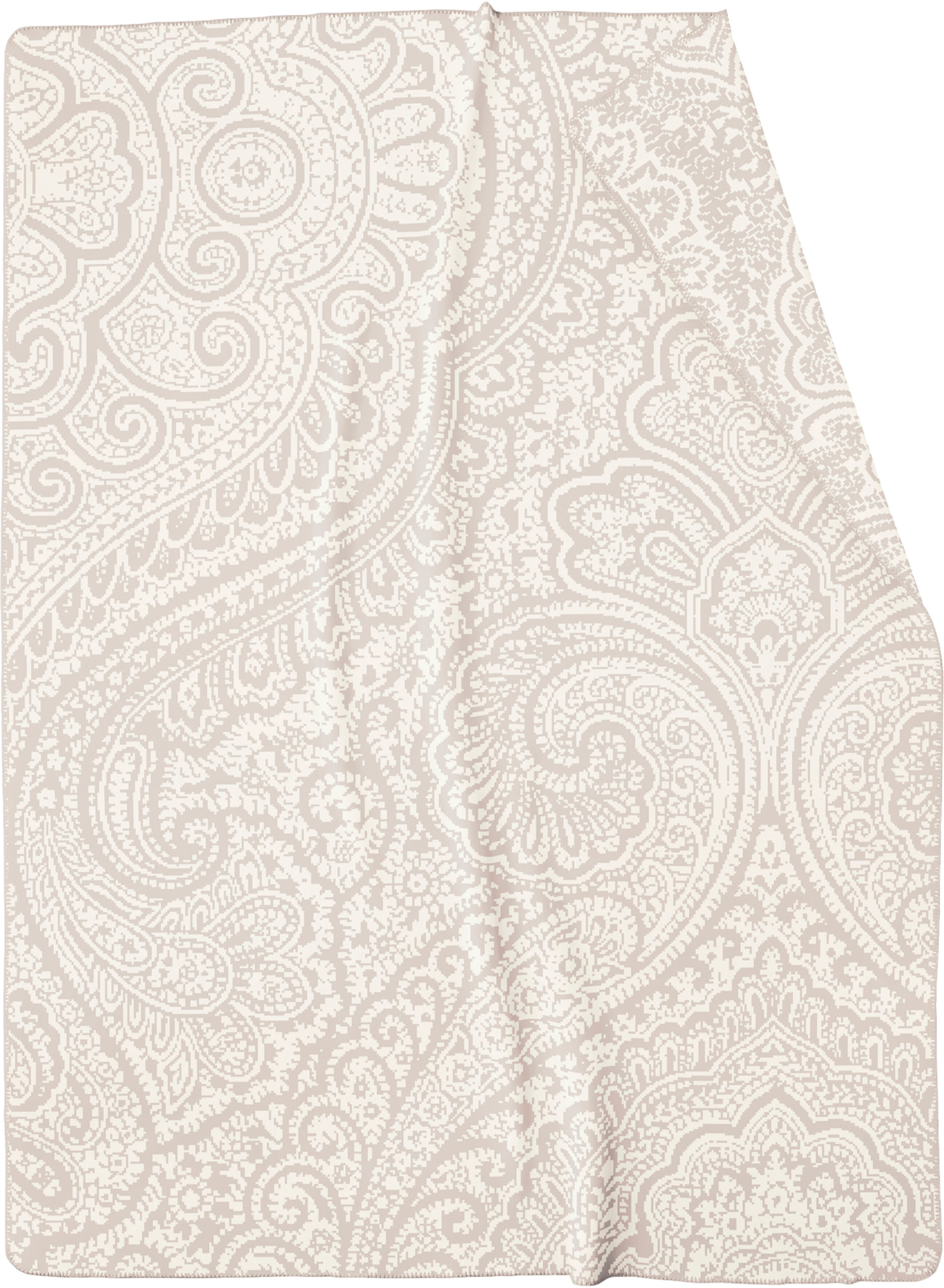 Wohndecke BIEDERLACK "Swinging Paisley", grau, B:150cm L:200cm, Mischgewebe, Wohndecken, Wohndecke, mit zeitlosem Paisleymuster, Kuscheldecke grau B/L: 150cm x 200cm