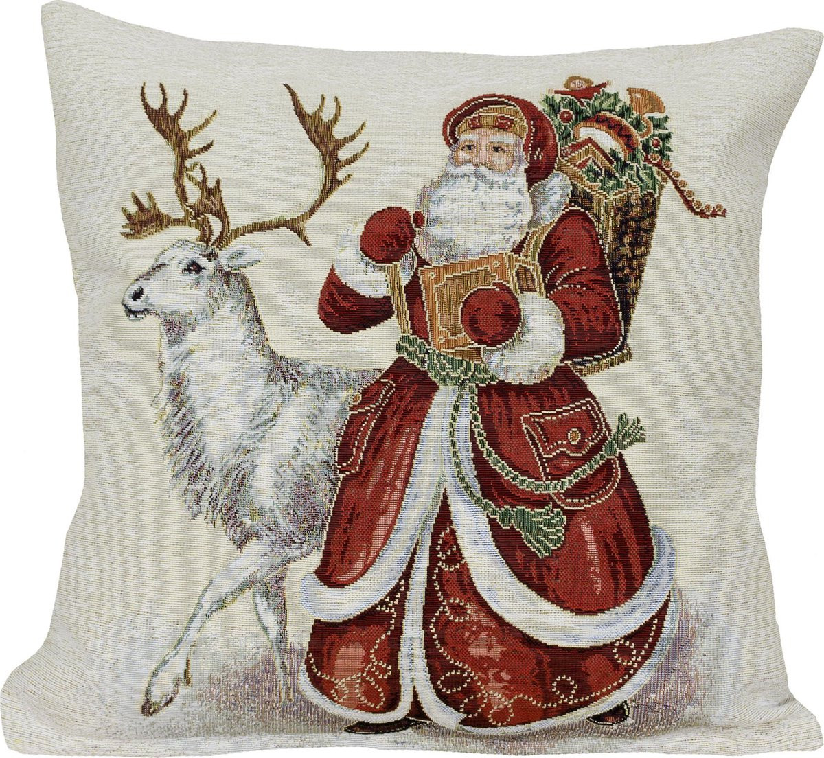 Kerst kussenhoes met Kerstman ontwerp voor sierkussens
