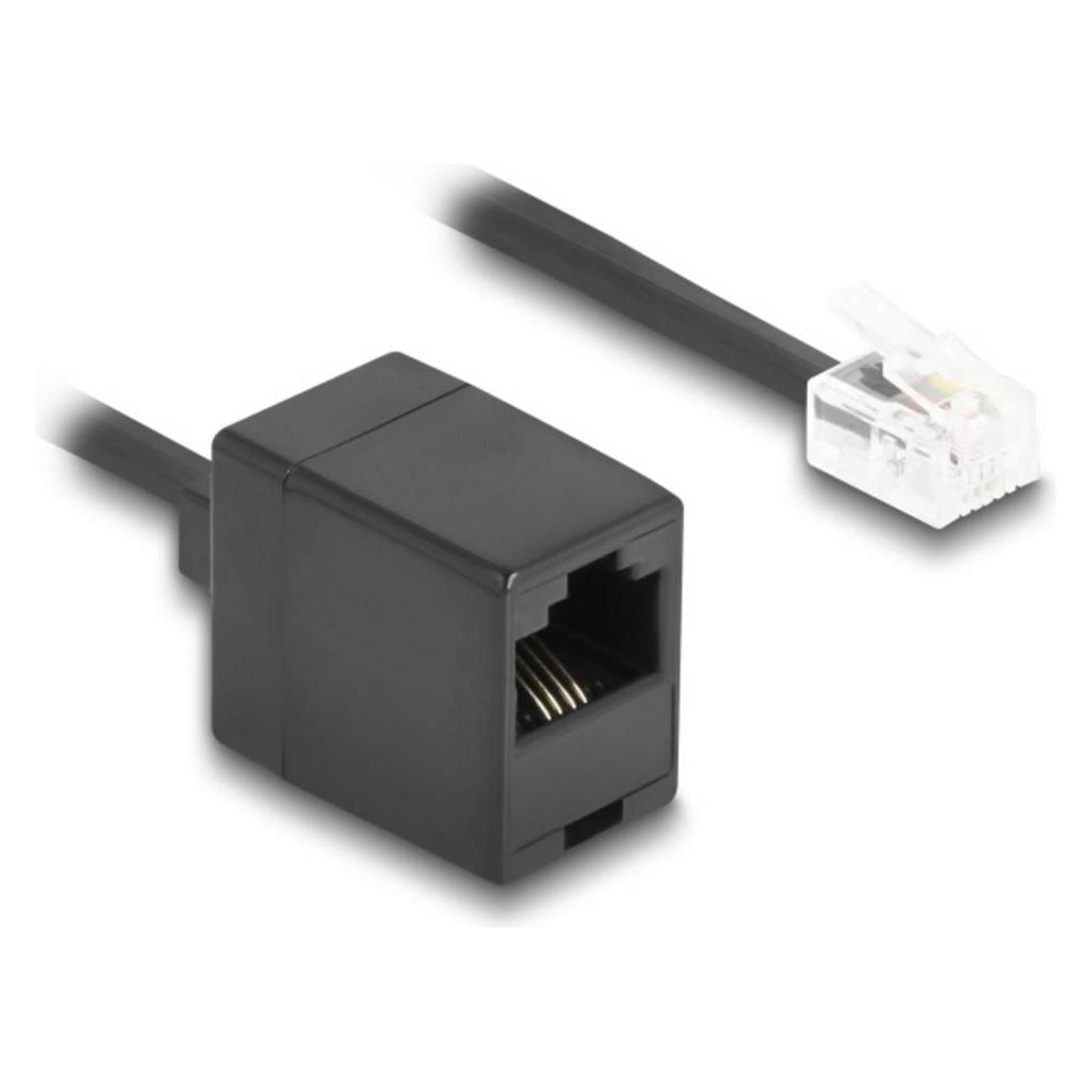Delock Telefonkabel / Spiralkabel RJ11 Stecker zu RJ45 Buchs (88721)