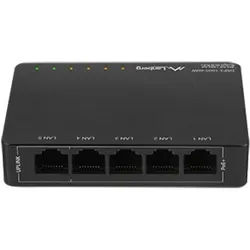 Lanberg DSP3-1005-60W Netzwerk-Switch Unmanaged Gigabit Ethernet (10/100/1000) Power over Ethernet (PoE) (5 Ports), Netzwerk Switch, Schwarz