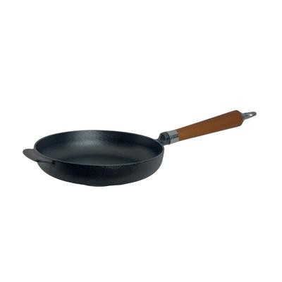 Bratpfanne RONNEBY BRUK "Maestro, hoch, mit Holzgriff & Gegengriff", schwarz (schwarz, mit buchenholzgriff), B:25cm H:9cm L:50cm, Pfannen, Bratpfanne