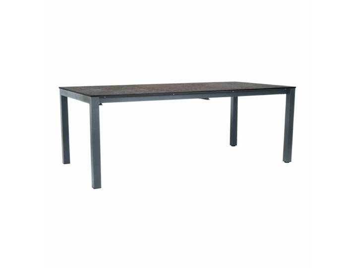 Stern Classic Ausziehtisch 200/250×100 cm Aluminium/HPL, graphit - HPL Metallic Grau Geradlinig &amp; pur ausziehbar, Tischbein mit Höhenausgleich