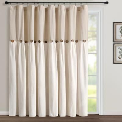 Lush Decor Linen Button Wide Width Single Curtain Panel (1 Panel)