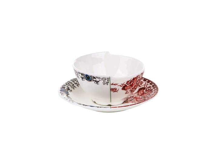 Design Tee- & Kaffee-Set „Hybrid Zora“ aus Porzellan Multicolor Seletti