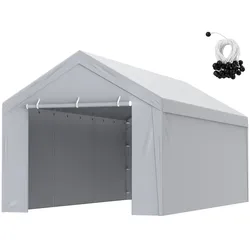 VEVOR Carport Garagezelt, oben + Seitenwand 3 x 6 m, Garagenzelt-Unterstandplane, wasserdicht und UV-geschützt, einfache Installation mit Spanngurten, weiß (Rahmen nicht im Lieferumfang enthalten)
