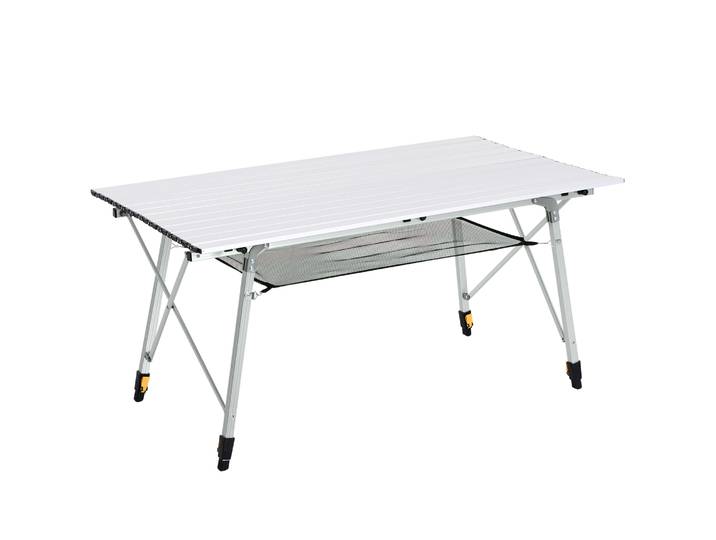 Outsunny – Table De Jardin Pliante Aluminium 120x70cm – Hauteur Réglable 58-73cm – Pour 6 Personnes – Sac De Transport Inclus