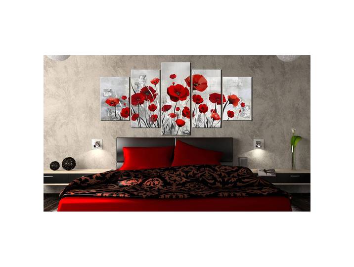 Wandbild Scarlet Cloud Leinen Grau 100 x 50cm