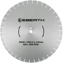 EBERTH Diamanttrennscheibe 550mm, für Gipsplatten, Fliesen & Ziegel