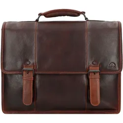 Greenburry Rugged Aktentaschen Messenger Leder 40.5 cm Laptopfach (17.30"), Notebooktasche, Braun