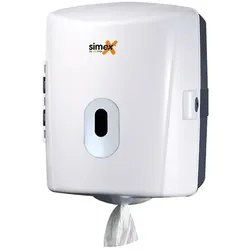 Handtuchrollenspender Simex Elegance ABS weiß Spender für Tissue Rollenhandtuchpapier, abschließbar