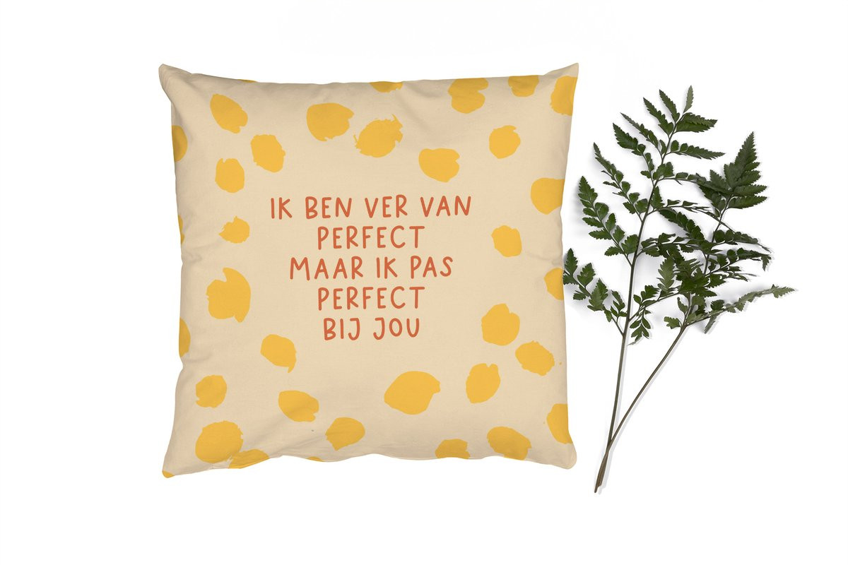 PillowMonkey Set Sierkussens met Quotes - 40 x 40 cm - Ik pas perfect bij jou