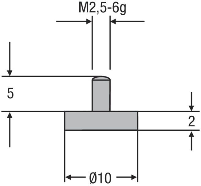 Helios-Preisser HM-Insert de mesure M2,5 mm 10,0 mm (0710262)