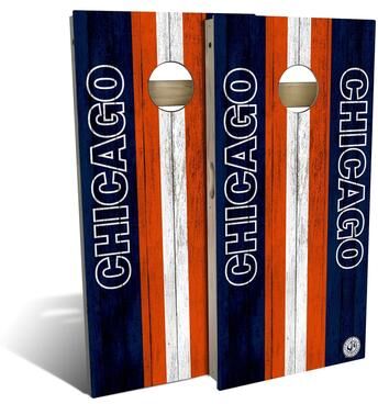 Skip's Garage Chicago Football Outdoor Cornhole Board Set