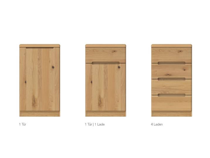 Kommode Wildeiche Hell „Marlon“ 50 cm Massivholz Wildeiche Hell