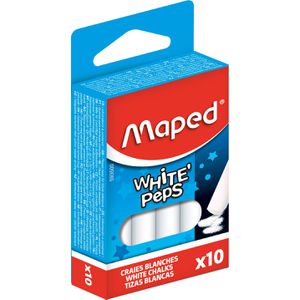 Maped Kreide White Peps 593500, 10 Stück, Tafelkreide, rund, weiß