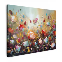 LEINWANDBILD Blumen - Kunst - Natur - Ölgemälde Wandbild 40x30 cm