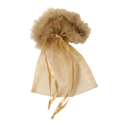 Bartl Säckchen transparent mit Federn - ca. 180 x 130 mm - oval - beige 255095