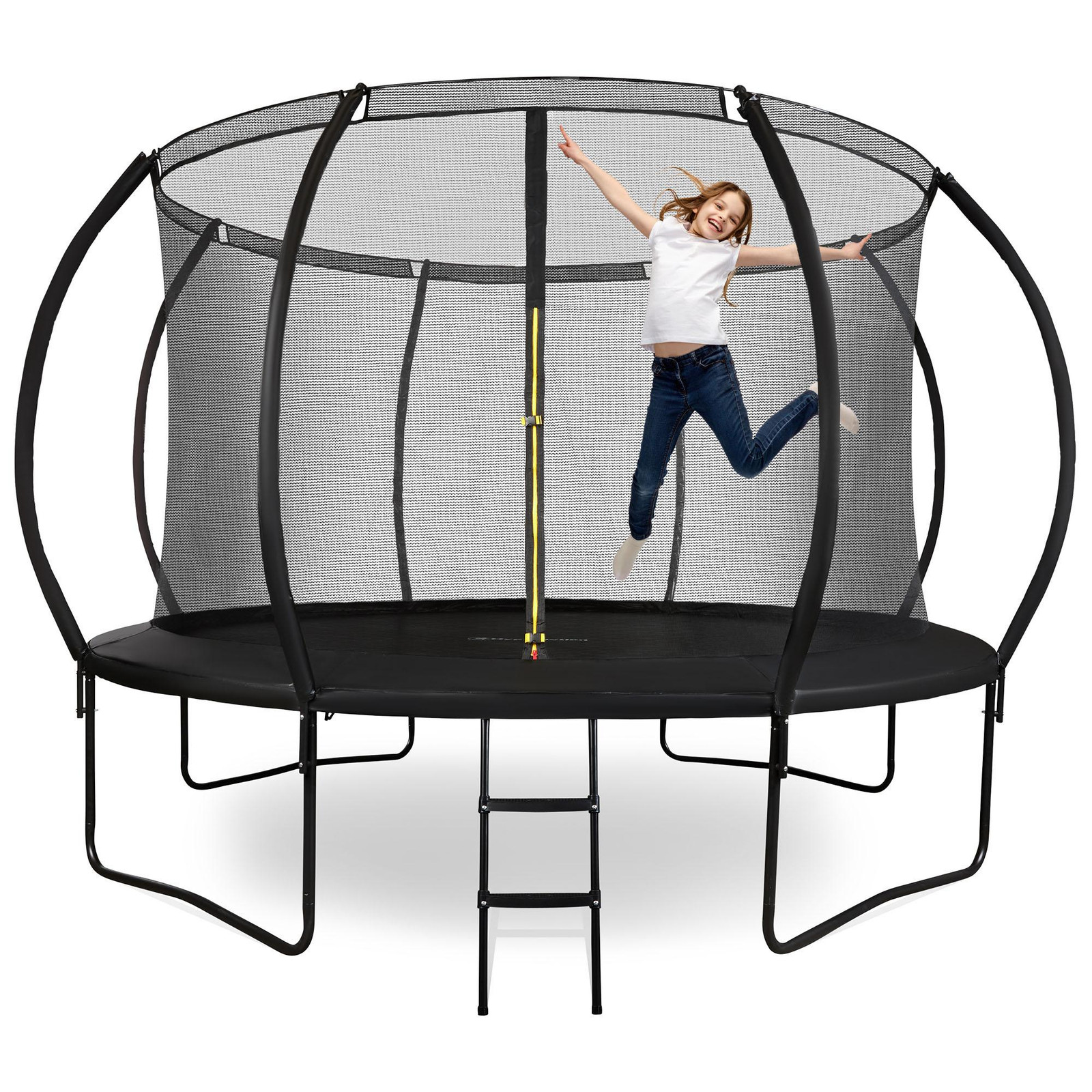 HyperMotion Grote tuintrampoline van 366 cm met ladder en veiligheidsnet voor kinderen