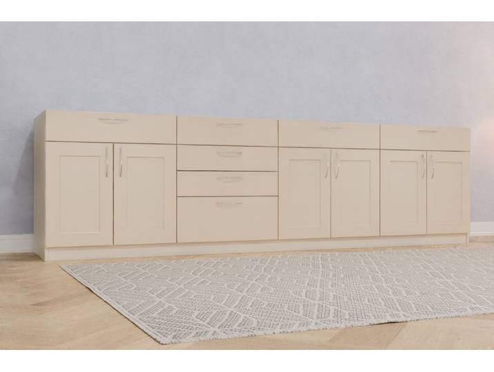 TV-Möbel nach Maß - RAL 1015 Hellelfenbein - 88x310x62cm - Individuell konfigurieren