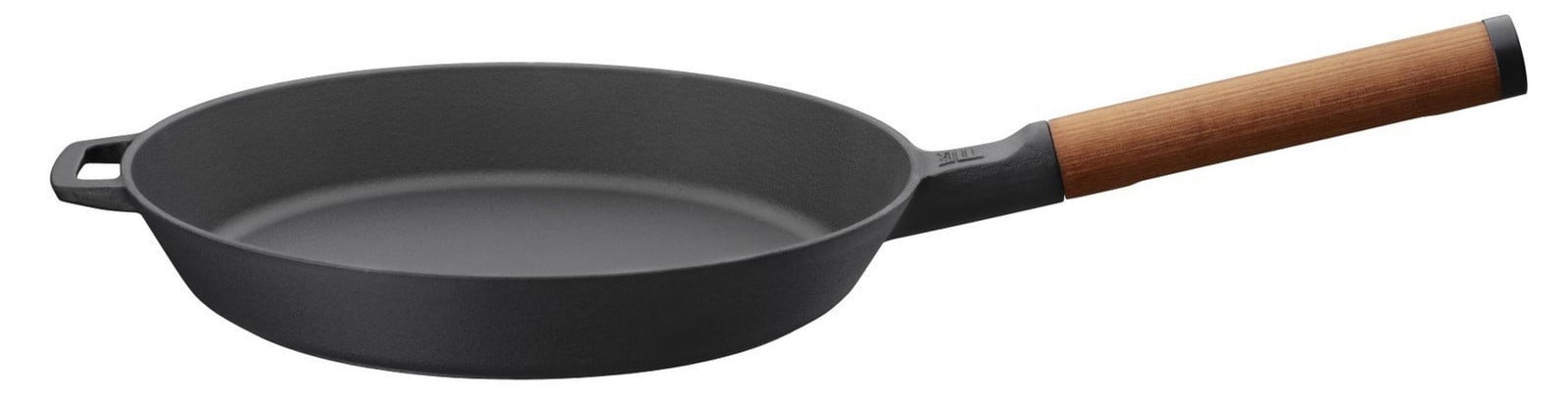 Fiskars Universele Ronde Pan, Zwart, Gietijzer met Houten Handvat