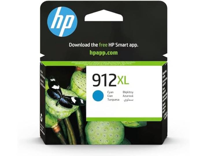 HP 912XL Cyan\, Cartouche Encre Originale\, Grande Capacité Compatible avec la série OfficeJet Pro 8010\, 82\, 700 pages (3YL81AE)