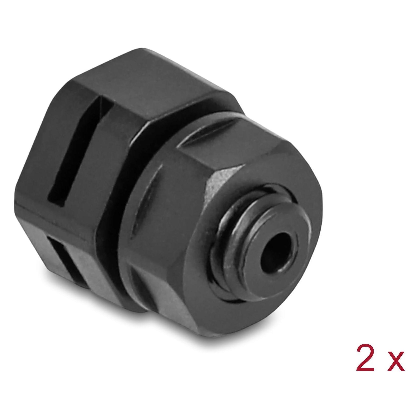 Delock Kabelverschraubung M6, schwarz 2 Stück (60477)