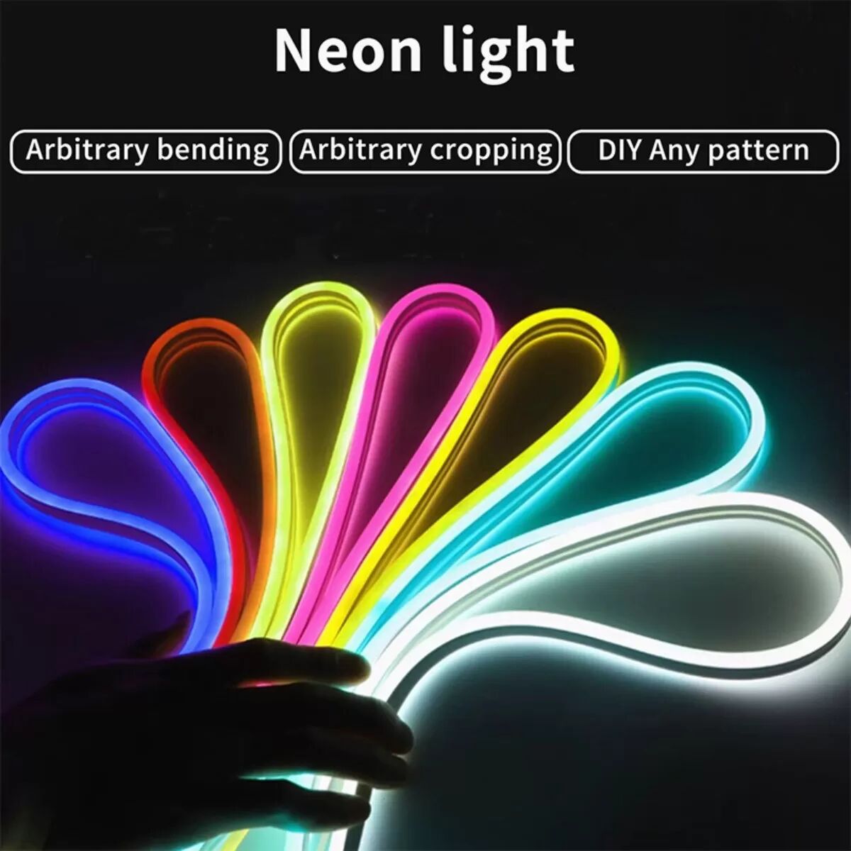 INF Ice Blue USB Neon-LED-Streifen mit Touch-Dimmer, IP67 wasserdichtes flexibles PVC-Neonband, 1m/3m/5m Optionen 3m