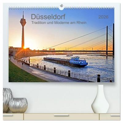 Düsseldorf - Tradition und Moderne am Rhein (hochwertiger Premium Wandkalender 2026 DIN A2 quer), Kunstdruck in Hochglanz