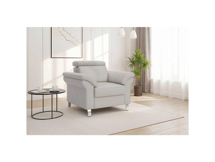 Sit & More Sessel Arngast E, Hellgrau, Metall, Echtleder, Nappaleder, 101x84x93 cm, gepolsterte Armlehnen, Wohnzimmer, Sessel, Sonstige Sessel