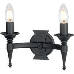 Wandleuchte Lampe Eisen Schwarz Silber Flurleuchte Schwarz B 25,5 cm