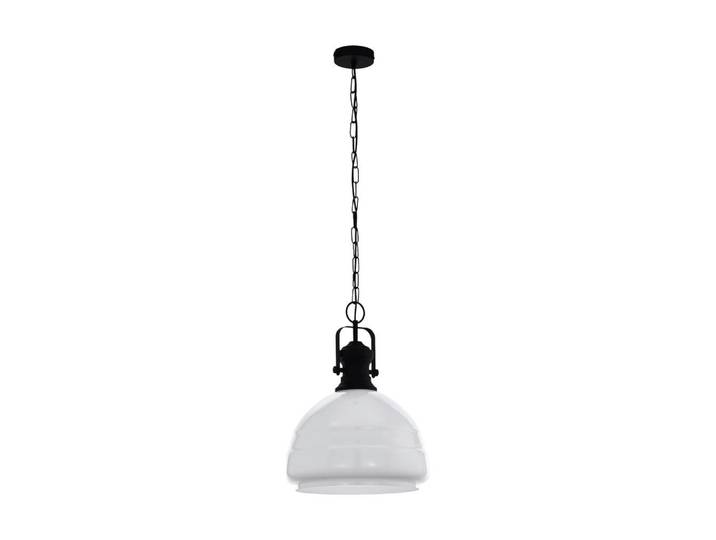 Eglo Hängeleuchte, Weiss, Schwarz, Glas, Metall, oval, 110 cm, Lampen & Leuchten, Innenbeleuchtung, Hängelampen, Pendelleuchte