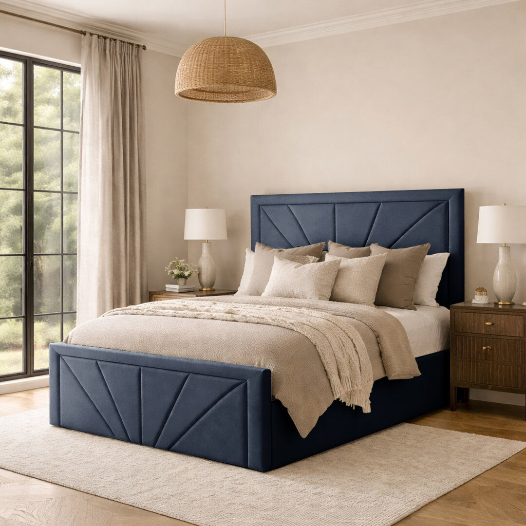 17 Stories Phoenix Upholstered Storage Bed Frame Steel Double (4'6)