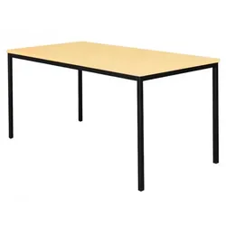 Stahl-Schreibtisch für Unterbaucontainer (310321/310331) 120x80cm Schwarz-Ahorn 310122