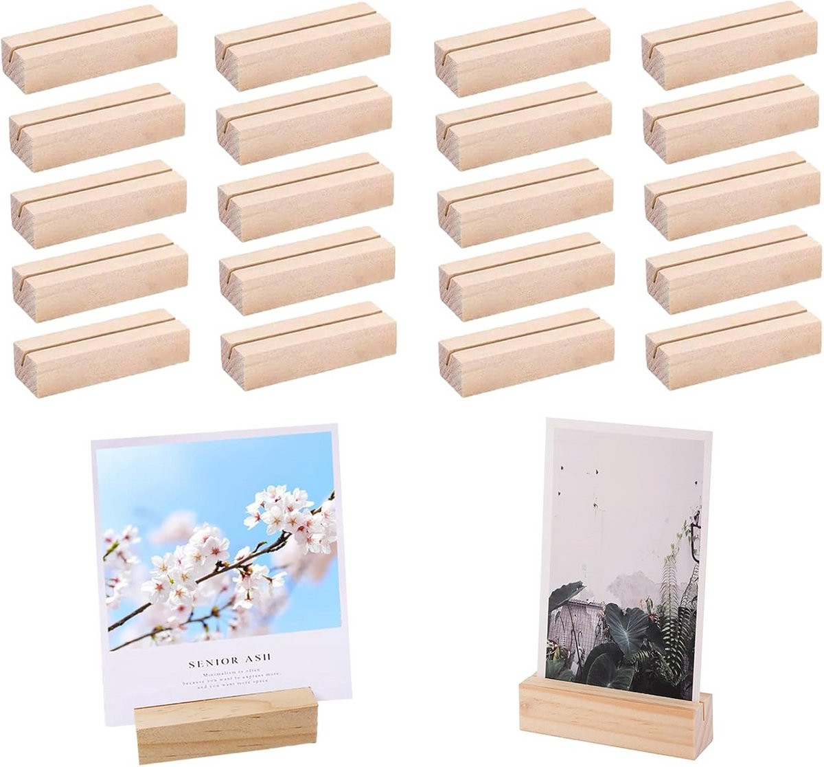 20 Stuks Houten Kaarthouders voor Tafelkaarten, Menu's en Foto's