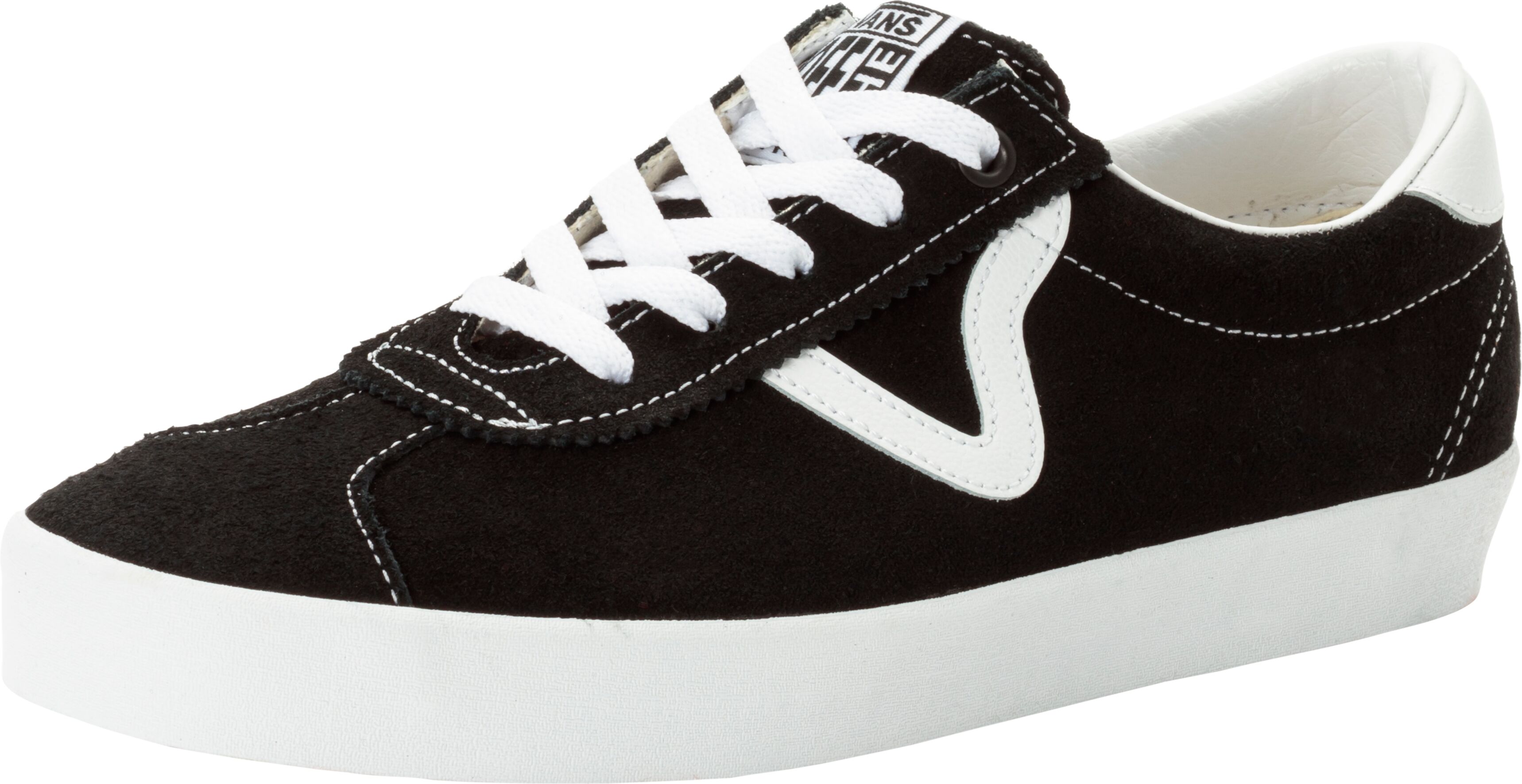 Sneaker VANS "Sport Low", Damen, Gr. 42, schwarz-weiß (schwarz, weiß), Leder, Schuhe Sneaker, unisex