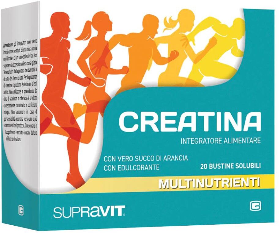 GIURIATI GROUP Srl CABASSI & GIURIATI SPA SUPRAVIT CREATINA GRANULATO 20 BUSTE, Integratore di Creatina, Confezione da 20 Buste, Supporto per l'Energia Muscolare