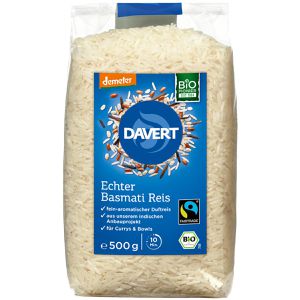 Davert Reis Echter Basmati demeter, Bio, Langkorn, lose, Fairtrade, 500 g
