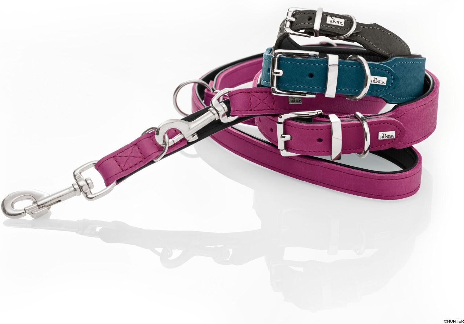 DOG SPORT HUNTER Halsband Malta L (60), magenta/schwarz