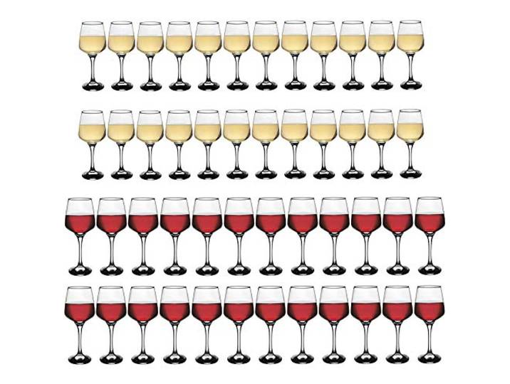 Argon Tableware Weinglas-Set – 48-teilig – 400 ml und 295 ml – Tallo Collection, spülmaschinenfeste Rotweingläser, Weißweingläser-Set für Restaurants, Feiern, Partys