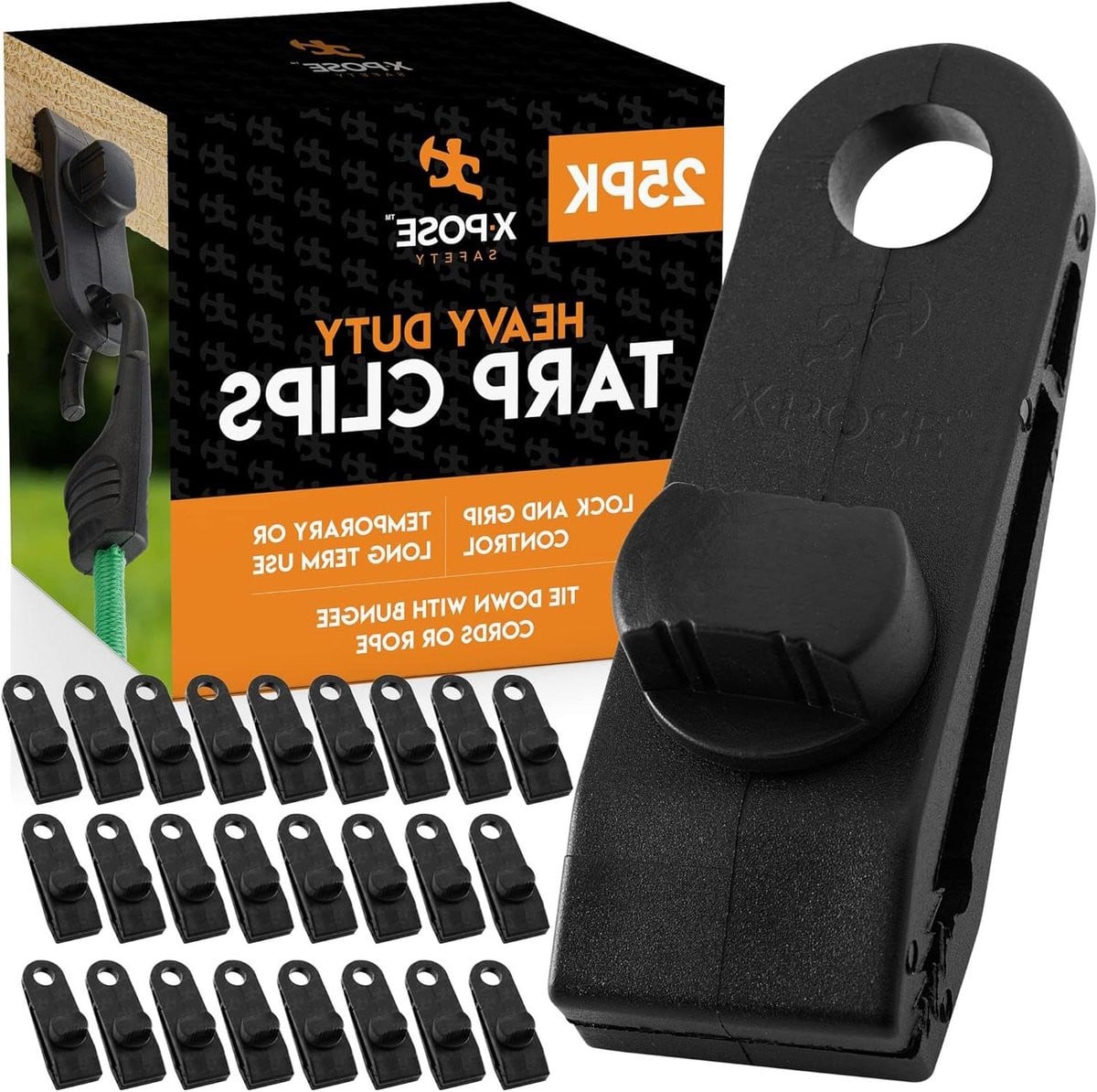 Tarp Clips Zeilspanners Klemmen Zwart - 25 stuks - Duurzaam Nylon