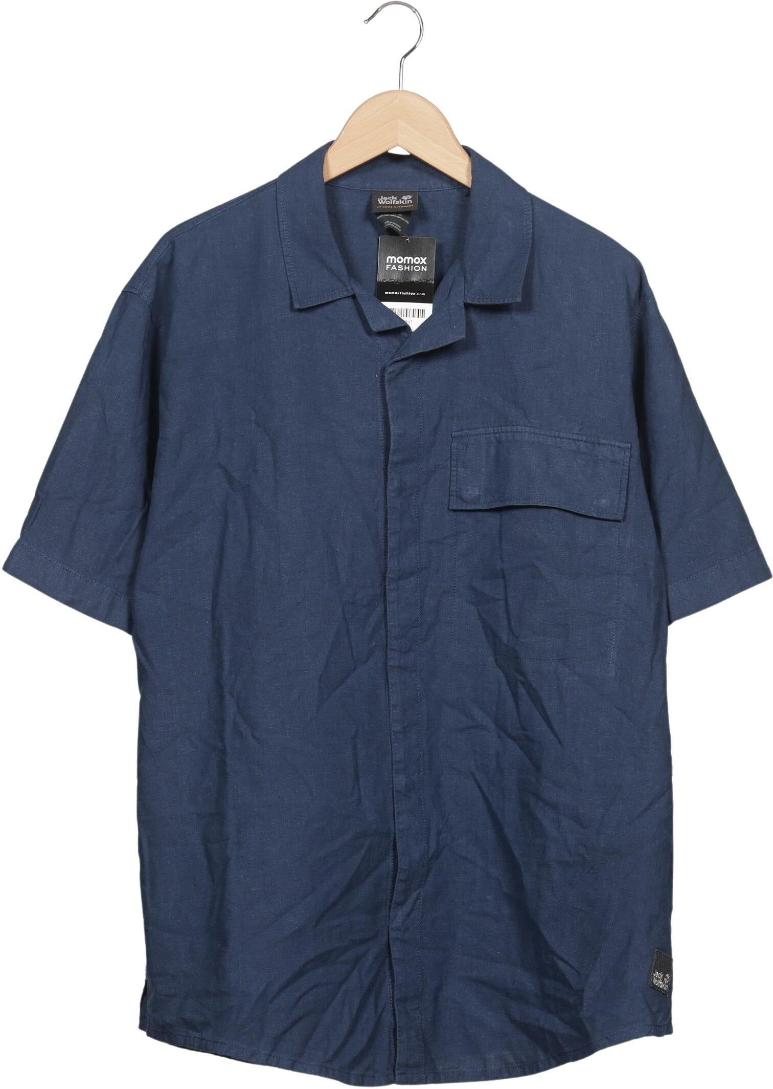 Jack Wolfskin Herren Hemd, Marineblau, Gr. XL, Hanf / Baumwolle - Second Hand