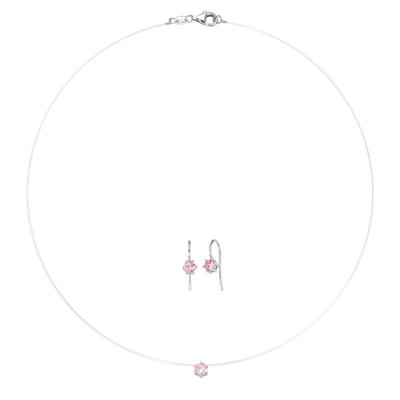Schmuckset SMART JEWEL "Collier mit Ohrschmuck, Silber 925", pink (rosa), Schmuck_Sets, Damen, onesize, Schmuckset